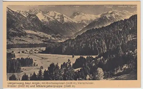 (20973) AK Langenwang, bay. Allgäu, Krottenspitzen, Vierschüsser, v. 1945