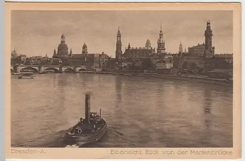 (20957) AK Dresden, Elbansicht von der Marienbrücke 1921