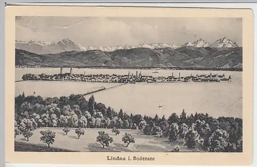 (20935) Künstler AK Lindau, Bodensee, Panorama, vor 1945