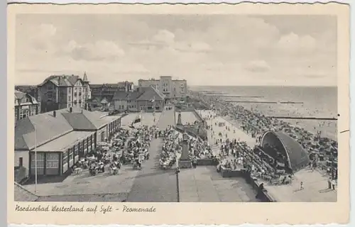 (20918) AK Sylt, Westerland, Strandpromenade, vor 1945