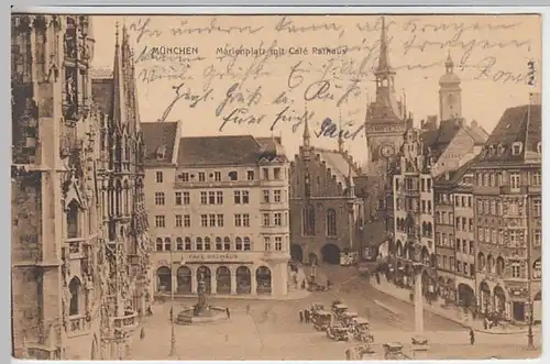 (20917) AK München, Marienplatz, Cafe Rathaus 1914