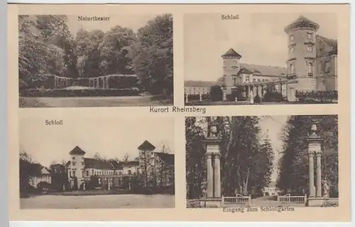 (20903) AK Rheinsberg, Mehrbildkarte, Naturtheater, Schloss, vor 1945