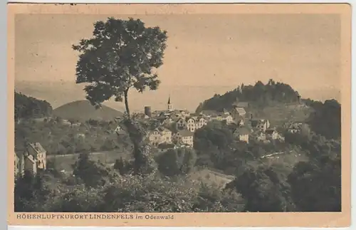 (20870) AK Lindenfels, Odenwald, Panorama 1920