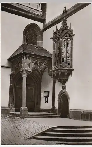 (20863) Foto AK Wertheim, Evang. Kirche, Portal, Erker, nach 1945