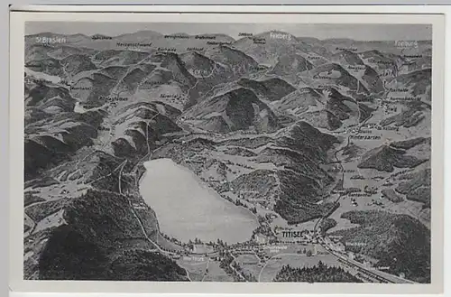 (20827) AK Titisee, Karte mit Umgebung, vor 1945