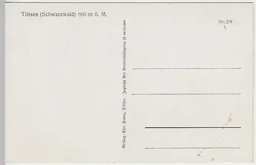 (20820) AK Titisee, Schwarzwald, Dampflok, vor 1945