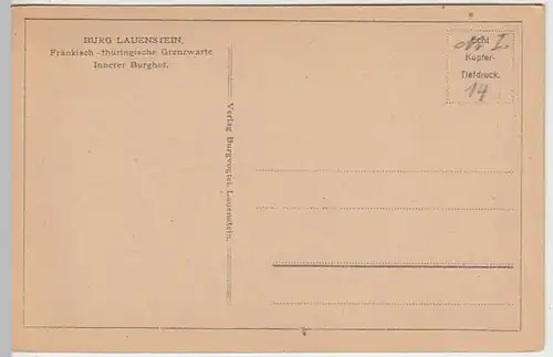 (20805) AK Ludwigsstadt, Burg Lauenstein, Burghof, vor 1945