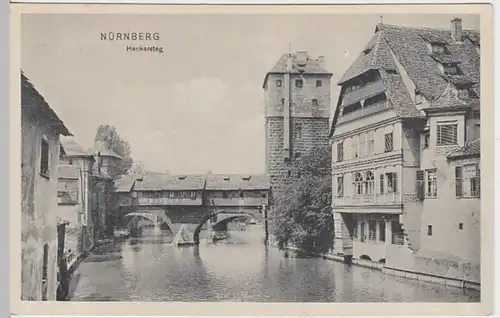 (20802) AK Nürnberg, Henkersteg, Wasserturm, vor 1945