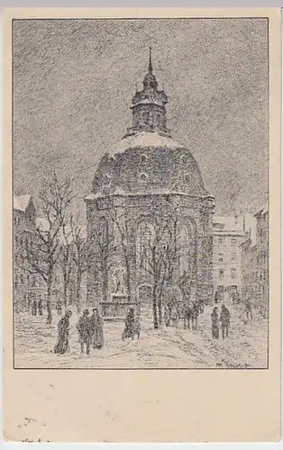 (20776) AK Kassel, Franz. Kirche, Federzeichnung Otto Ubbelohde 1944