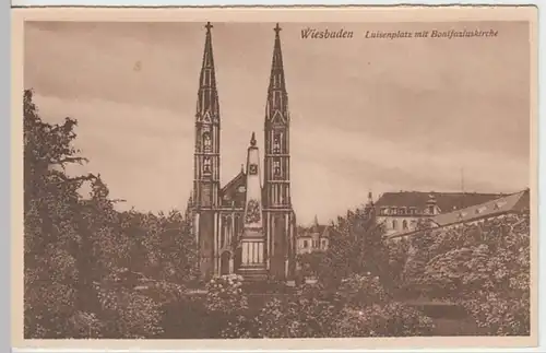 (20718) AK Wiesbaden, Bonifaziuskirche, vor 1945