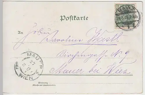 (20539) AK Gruß aus Mainz, Gutenbergdenkmal 1901