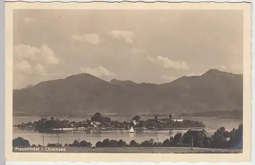 (20486) Foto AK Chiemsee, Fraueninsel, Sonderstempel 1936