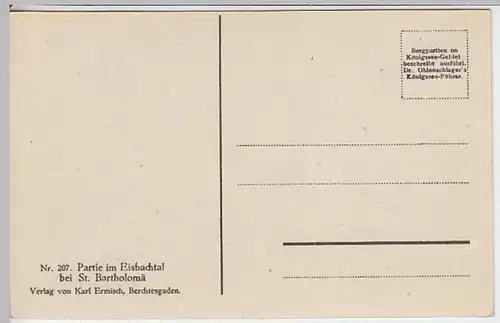 (20469) AK Eisbachtal bei St. Bartholomä, vor 1945