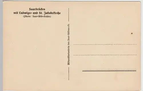 (20465) AK Saarbrücken, Ludwigskirche, St. Jakobskirche, um 1935