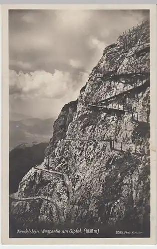(20460) Foto AK Wendelstein, Wegpartie am Gipfel, vor 1945