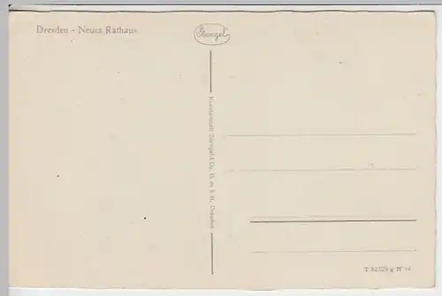 (20448) AK Dresden, Neues Rathaus, vor 1945