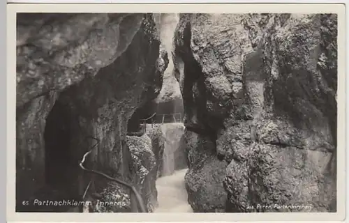 (20416) Foto AK Partnachklamm, Inneres, vor 1945