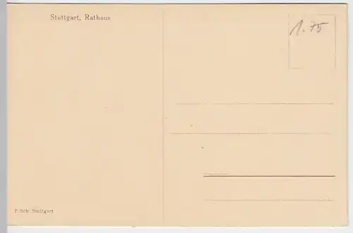 (20408) AK Stuttgart, Rathaus, vor 1945