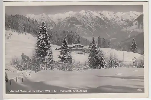 (20386) Foto AK Schwand, Oberstdorf, Nebelhorn 1936