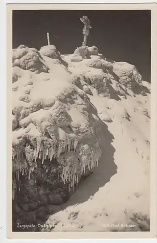 (20379) Foto AK Zugspitze, Ostgipfel, Kreuz, vor 1945