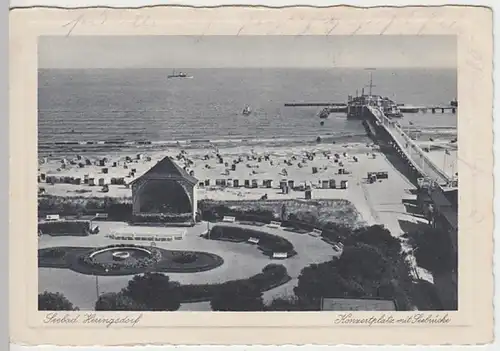 (20339) AK Heringsdorf, Usedom, Konzertplatz, Seebrücke 1938