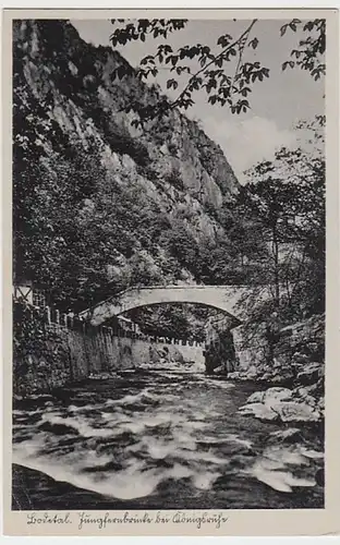(20338) AK Königsruhe, Bodetal, Harz, Jungfernbrücke, vor 1945