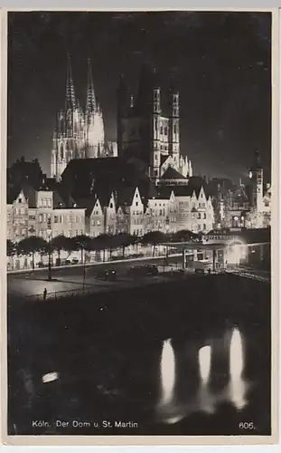 (20325) Foto AK Köln, Dom, Groß St. Martin, vor 1945