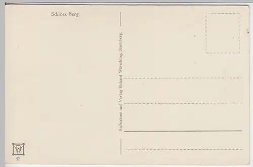 (20319) AK Schloss Berg, Starnberger See, vor 1945