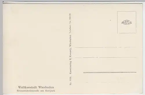 (20292) Foto AK Wiesbaden, Brunnenkolonnade, vor 1945