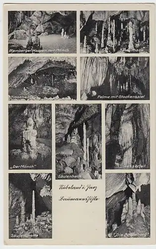 (20278) AK Rübeland, Harz, Baumannhöhle, Mehrbildkarte, vor 1945