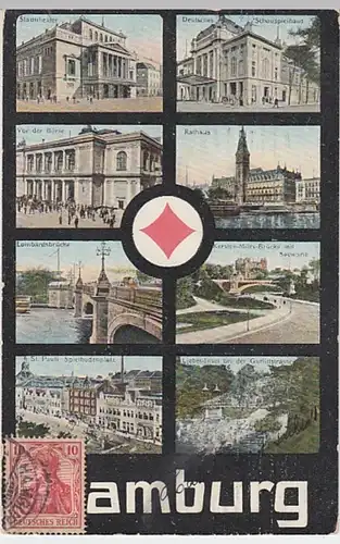 (20268) AK Hamburg, Mehrbildkarte 1906