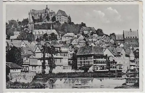 (20242) AK Marburg, Lahn, Stadtansicht, Schloss, vor 1945