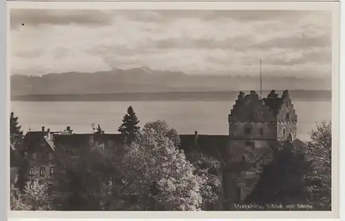 (20231) Foto AK Meersburg, Bodensee, Altes Schloss, Säntis, vor 1945