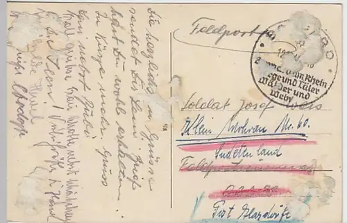 (20224) AK Boppard, Rheinschleife, Feldpost 1940