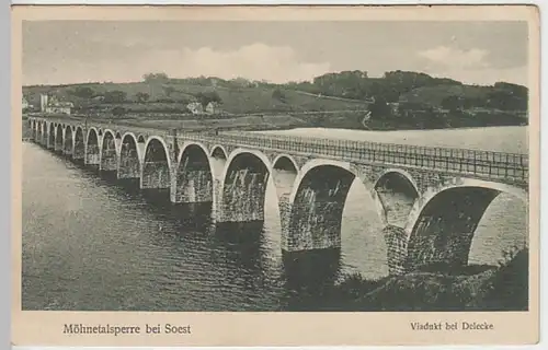 (20197) AK Delecke, Möhnesee, Talsperre, Viadukt, vor 1945
