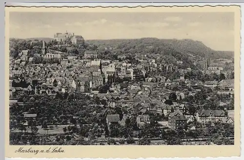 (20180) AK Marburg, Lahn, Panorama 1941