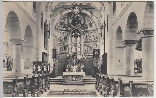 (20164) AK Reichenau, Bodensee, Basilika Niederzell, Innen, um 1914