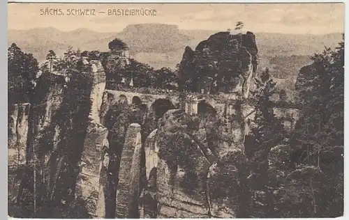 (20067) AK Sächs. Schweiz, Basteibrücke, um 1916