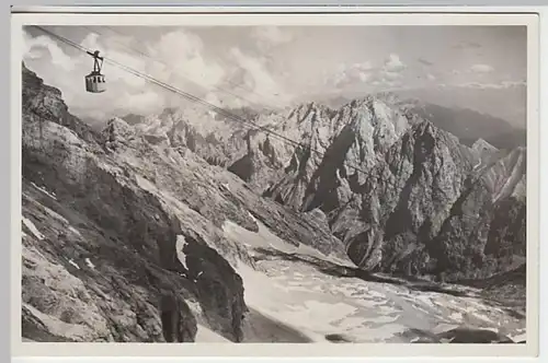 (20066) Foto AK Seilbahn zum Zugspitzgipfel, Wettersteingebirge, v. 1945