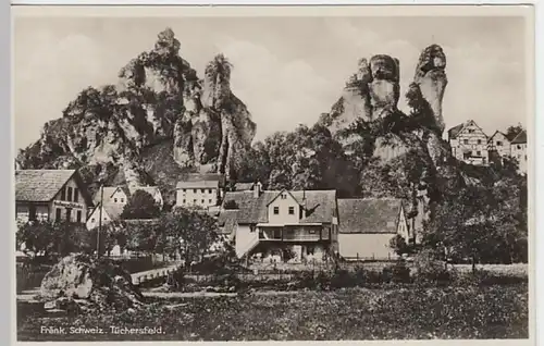 (20050) Foto AK Tüchersfeld, Fränk. Schweiz, Ortsansicht, vor 1945