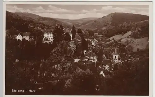 (20023) Foto AK Stolberg, Harz, Panorama, vor 1945