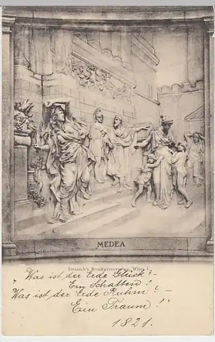 (19999) AK Wien, Grillparzer Denkmal, Medea, bis 1905