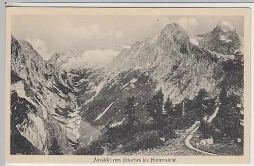 (19948) AK Blick vom Schachen, Wetterstein, ins Hintere Reintal, v. 1945