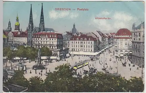 (19905) AK Dresden, Postplatz, Feldpost 1916