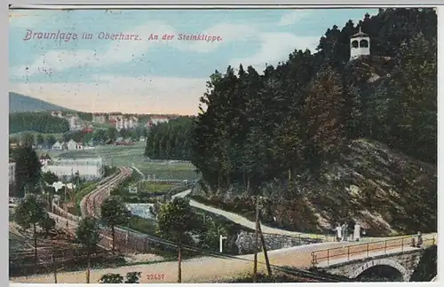 (19894) AK Braunlage, Harz, Steinklippe 1915