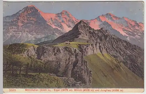 (19820) AK Männlichen, Eiger, Mönch, Jungfrau, vor 1945