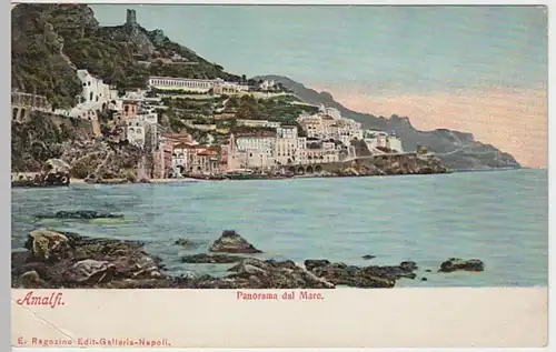 (19778) AK Amalfi, Panorama vom Meer, bis um 1905