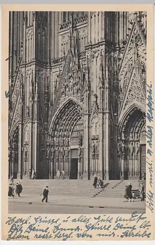(1969) AK Köln, Dom Westportal 1944