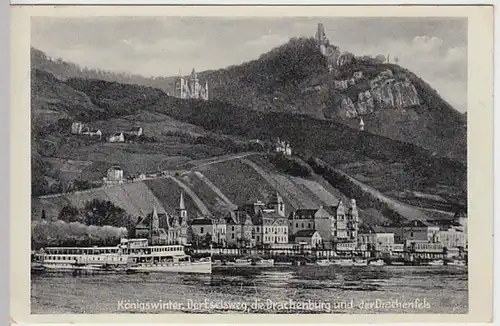 (19600) AK Königswinter, Eselsweg, Drachenfels, Drachenburg 1937