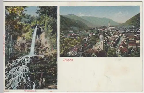 (19528) AK Bad Urach, Wasserfall, Panorama 1912